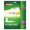 Avery 0.66 in. x 3.44 in. Permanent TrueBlock File Folder Labels with Sure Feed Technology - White (30/Sheet, 25 Sheets/Pack)